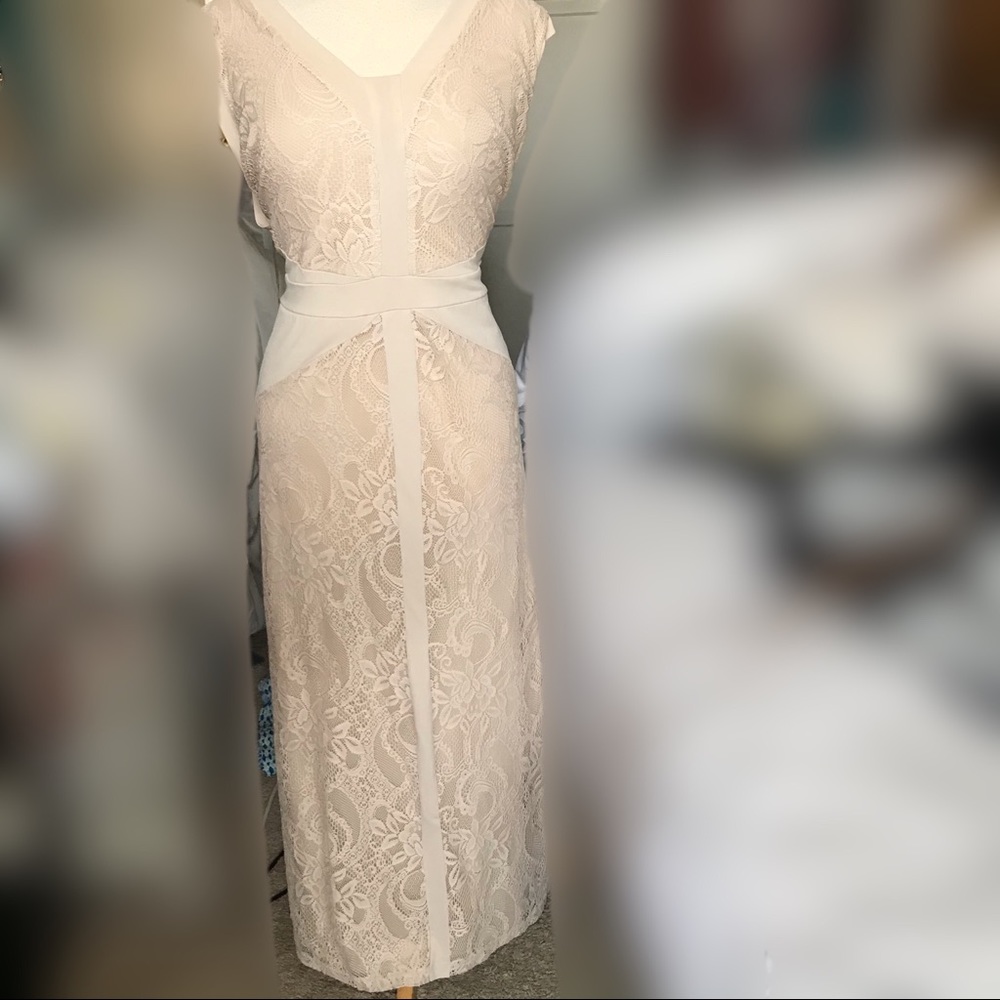 Cream Colored Lace Maxi Dress 3X